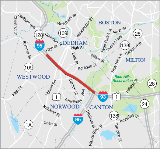 CANTON-DEDHAM-WESTWOOD: INTERSTATE MAINTENANCE AND RELATED WORK ON I-95